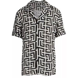 Balmain Macromonogram Short-Sleeve Pajama Shirt